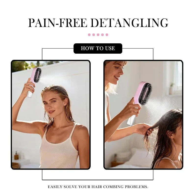 2-in-1 Mist Spray Detangling Brush