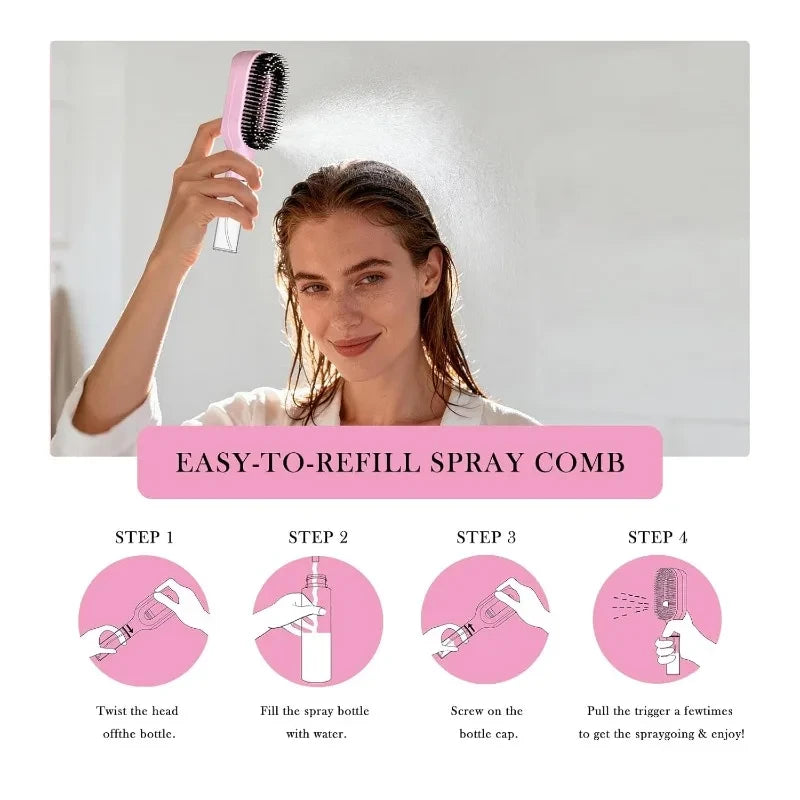2-in-1 Mist Spray Detangling Brush