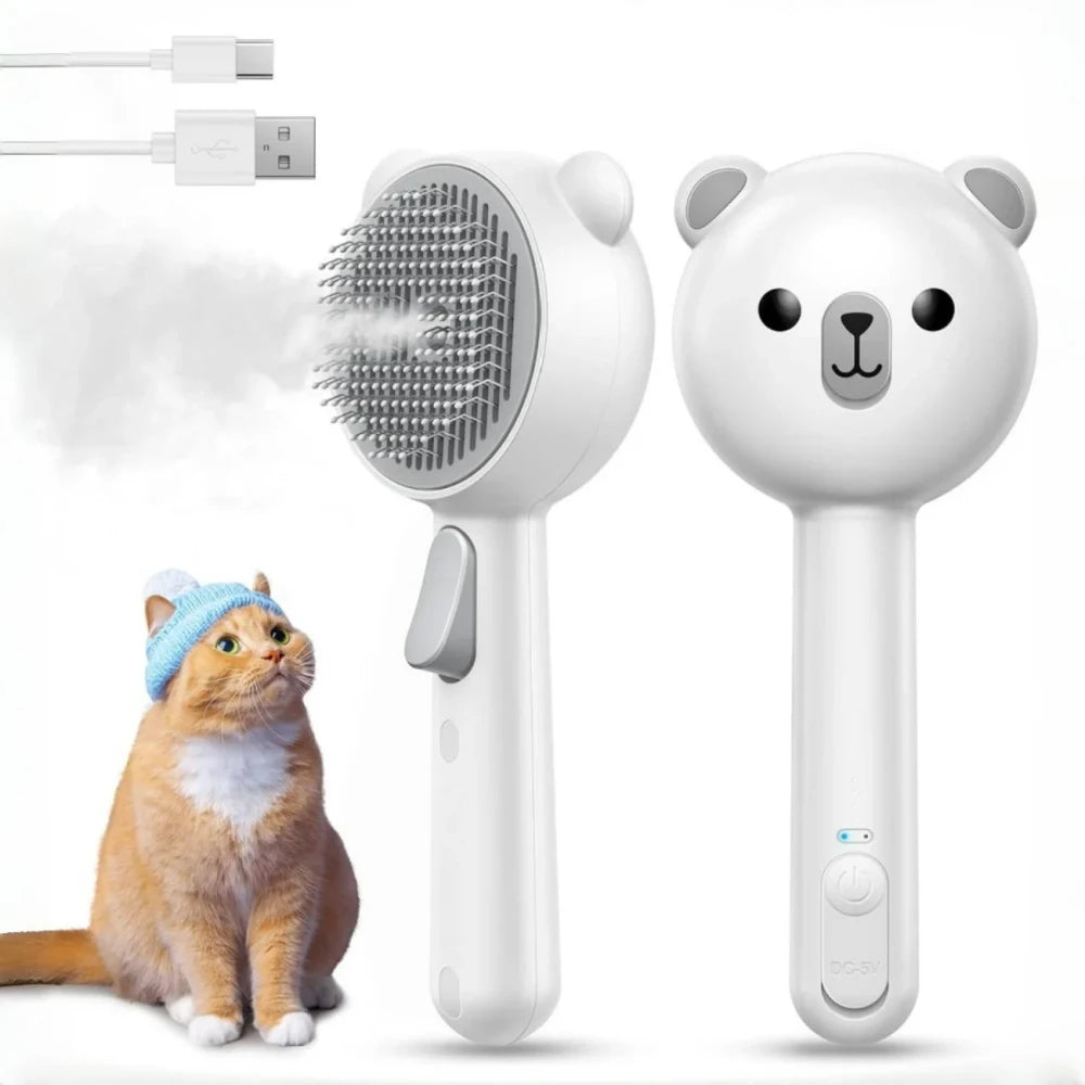 Steaming Cat Grooming Brush