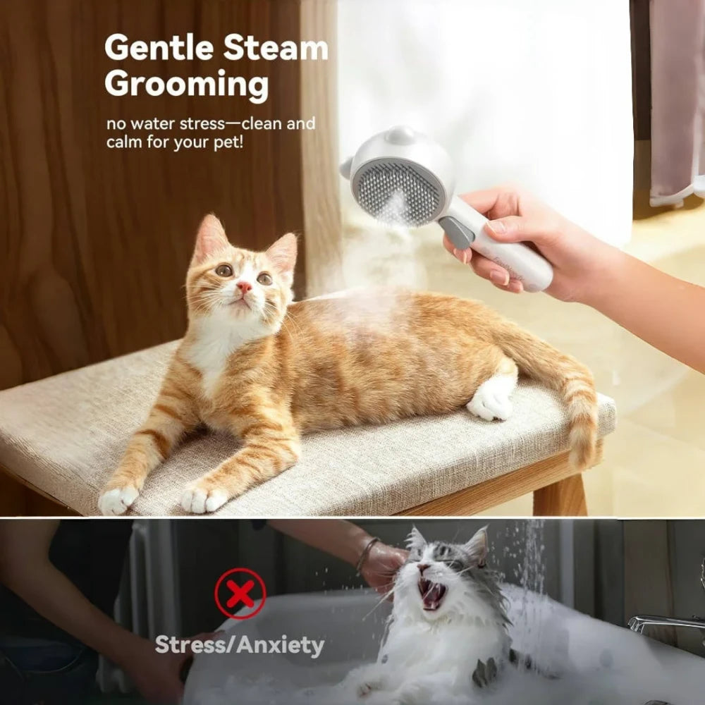 Steaming Cat Grooming Brush