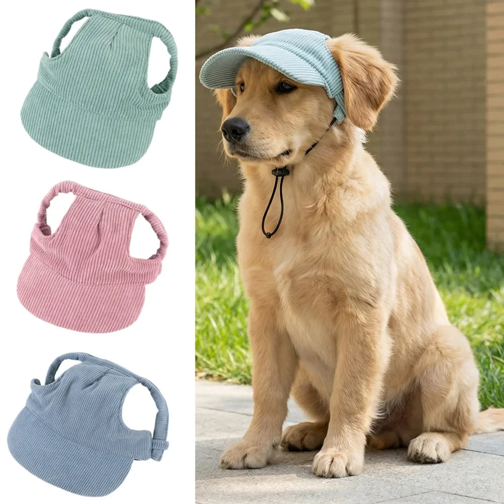 Adjustable Corduroy Dog Sun Hat