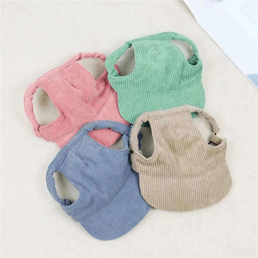 Adjustable Corduroy Dog Sun Hat