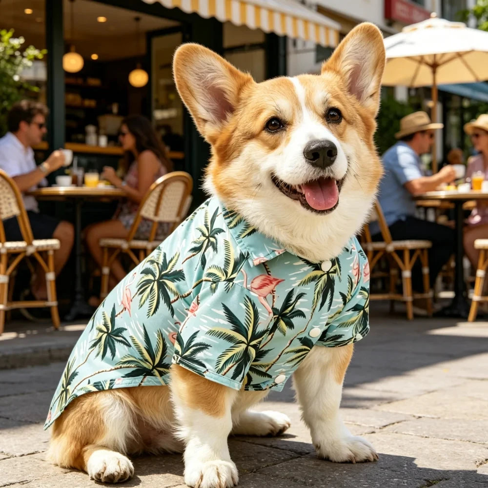 Hawaiian Print Dog Shirt