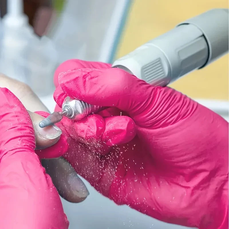 Rose Pink Nitrile Disposable Gloves
