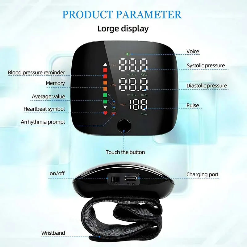 Smart Voice Wrist BP Monitor