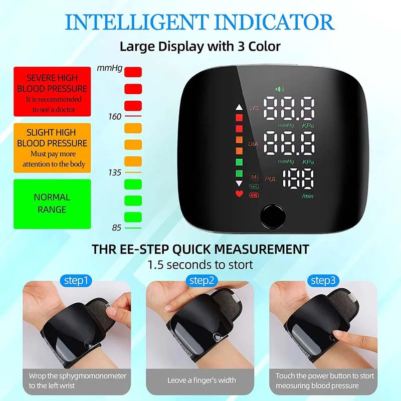 Smart Voice Wrist BP Monitor